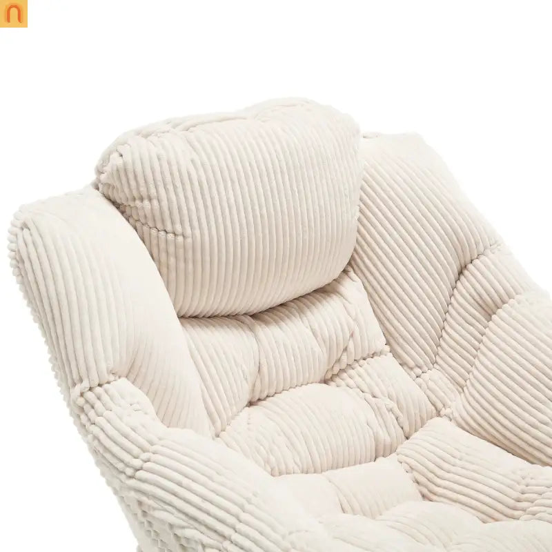 Accent Chair Lounge in White with Ottoman