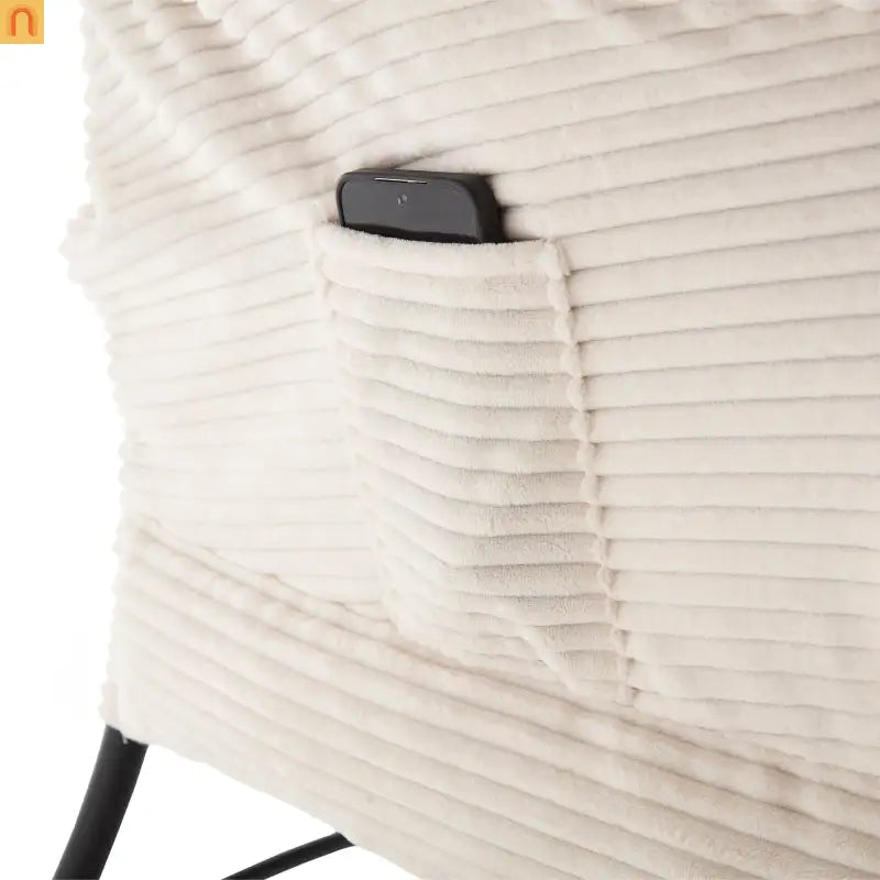 Accent Chair Lounge in White with Ottoman