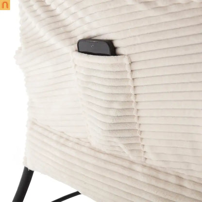 Accent Chair Lounge in White with Ottoman