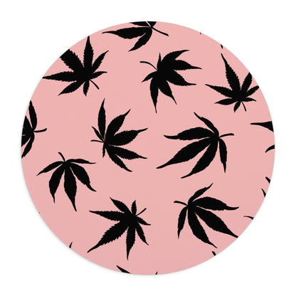Marijuana Leaves Pink Mouse Pad