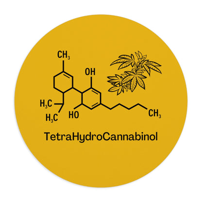 Tetrahydrocannabinol (THC) Yellow Mouse Pad