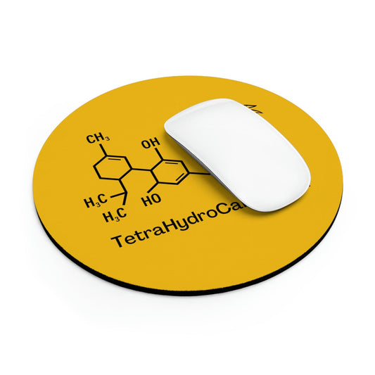 Tetrahydrocannabinol (THC) Yellow Mouse Pad