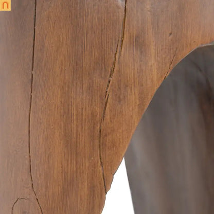 Outdoor End Table Antique Brown Hollow Wood
