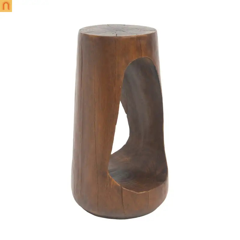 Outdoor End Table Antique Brown Hollow Wood