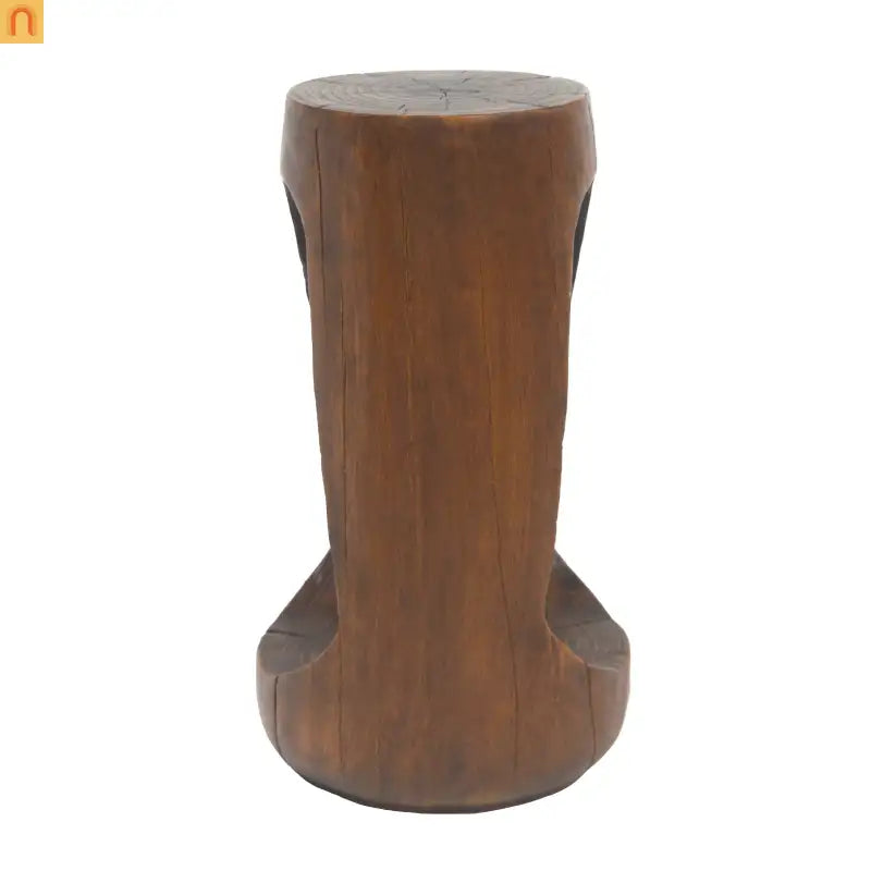 Outdoor End Table Antique Brown Hollow Wood