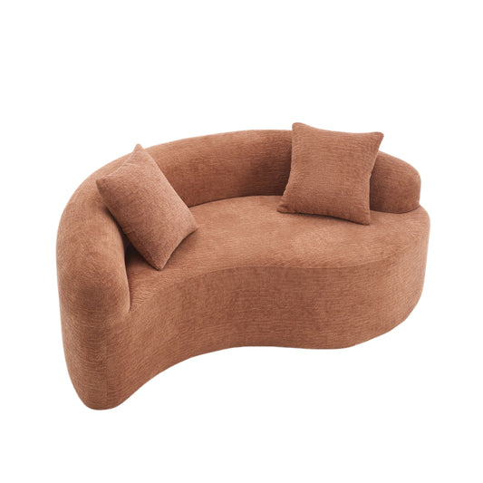 S-Curve Chenille Coral Loveseat