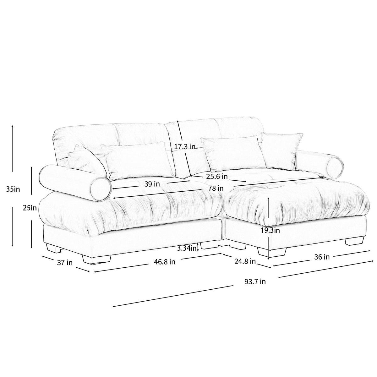 Modern Sectional Sofa With Ottoman - Marijuana Mama