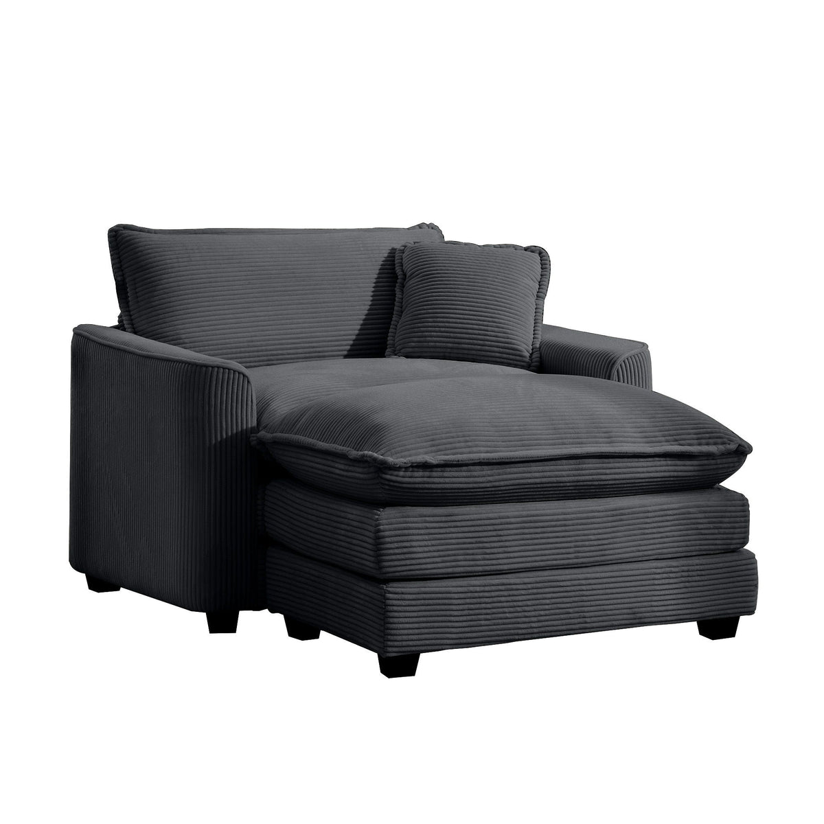 Classic Modern Comfortable Single Chair Deep Seat Sofa With Footstool - Marijuana Mama