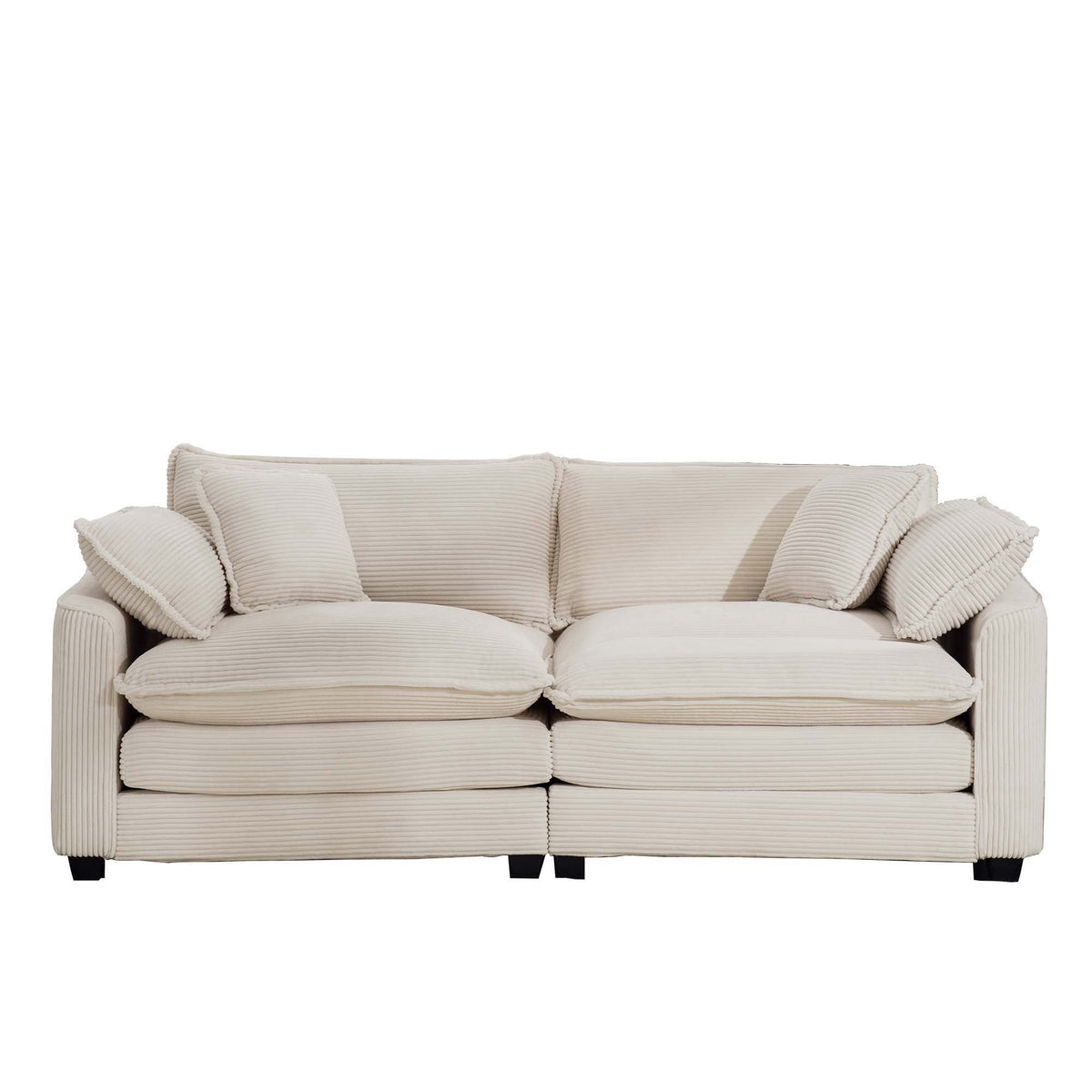 Modern 2 Seater With 4 Pillows, Upholstered Deep Seating Loveseat - Marijuana Mama