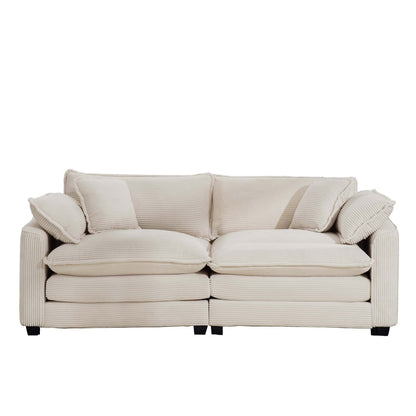 Modern 2 Seater With 4 Pillows, Upholstered Deep Seating Loveseat - Marijuana Mama