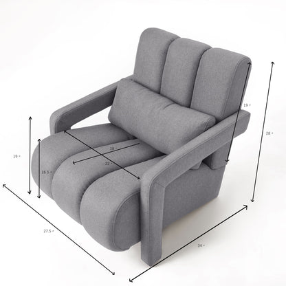 Modern Upholstered Accent Chair, Comfortable Fabric With A Pillow For Living Room - Marijuana Mama