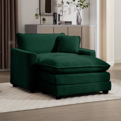 Classic Modern Comfortable Single Chair Deep Seat Sofa With Footstool - Marijuana Mama