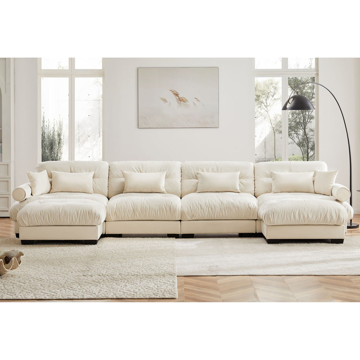 Super Comfort Oversized Modular Sectional Sofa With Movable Ottoman - Marijuana Mama