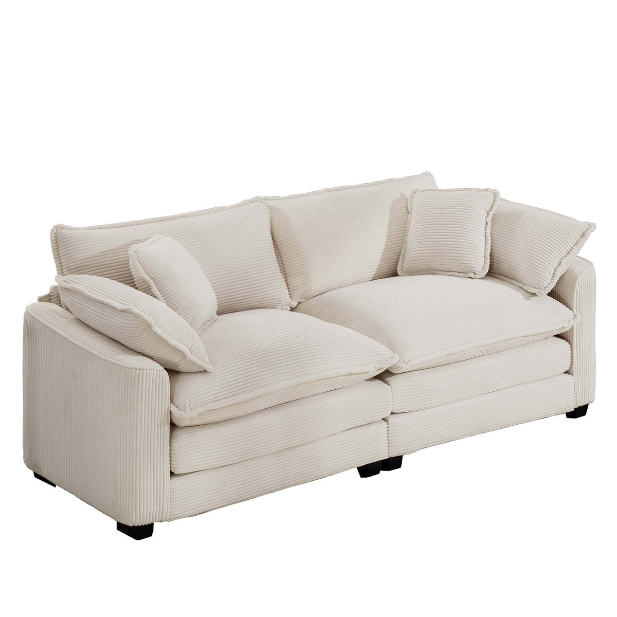 Modern 2 Seater With 4 Pillows, Upholstered Deep Seating Loveseat - Marijuana Mama