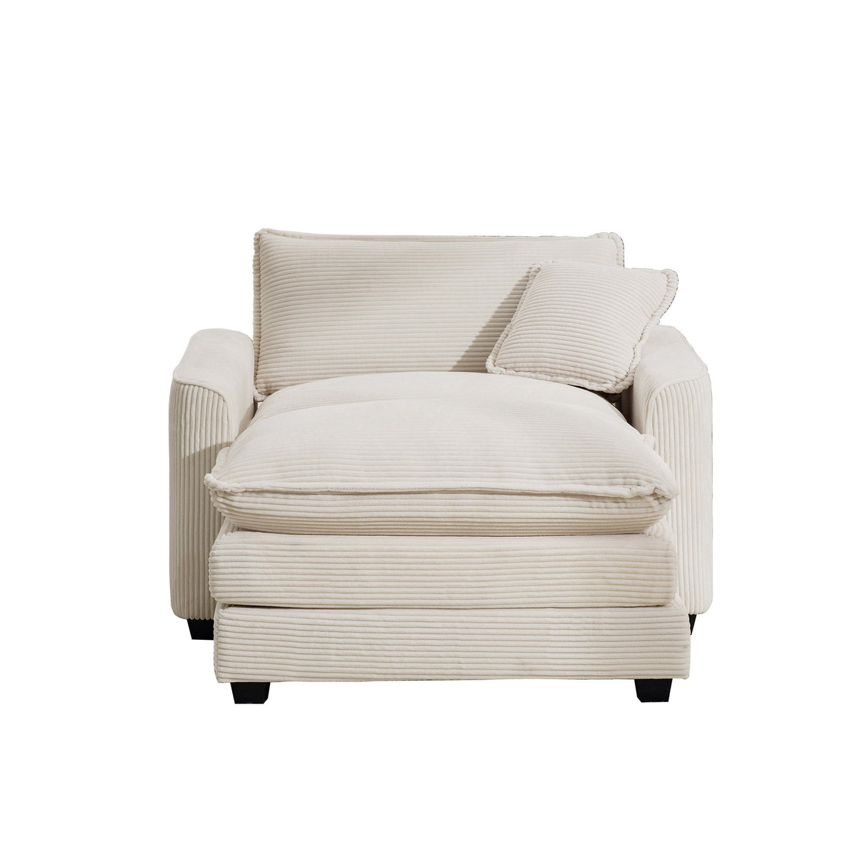 Classic Modern Comfortable Single Chair Deep Seat Sofa With Footstool - Marijuana Mama