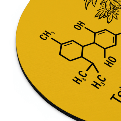Tetrahydrocannabinol (THC) Yellow Mouse Pad