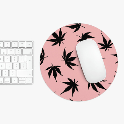 Marijuana Leaves Pink Mouse Pad