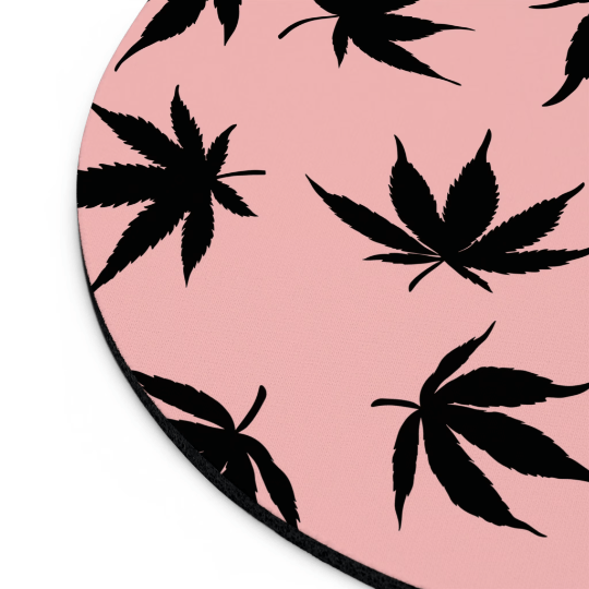 Marijuana Leaves Pink Mouse Pad