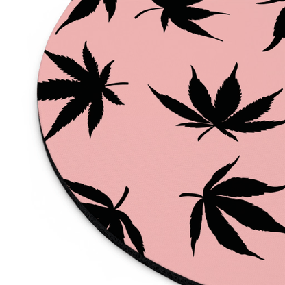 Marijuana Leaves Pink Mouse Pad