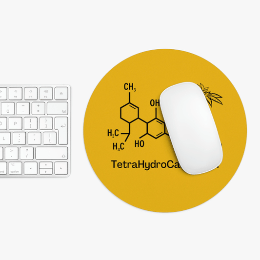 Tetrahydrocannabinol (THC) Yellow Mouse Pad