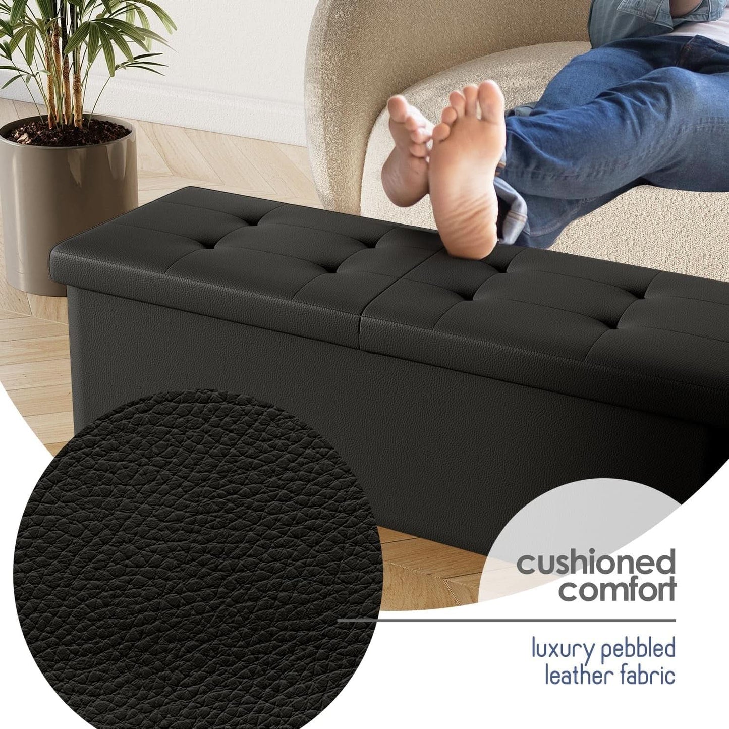 Black Forty Multifunctional Storage Bench