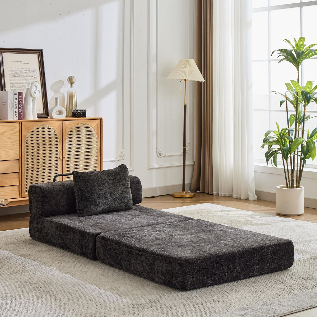 Convertible Floor Sofa Bed With Fixed Shape Frame For Living Room - Marijuana Mama