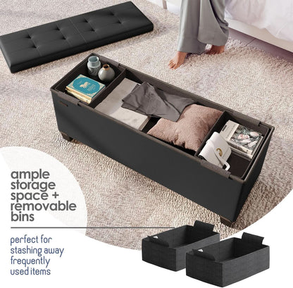 Black Forty Multifunctional Storage Bench