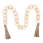 18-bead Large-size Bead Necklace With Hemp Rope Tassels And Wooden Beads