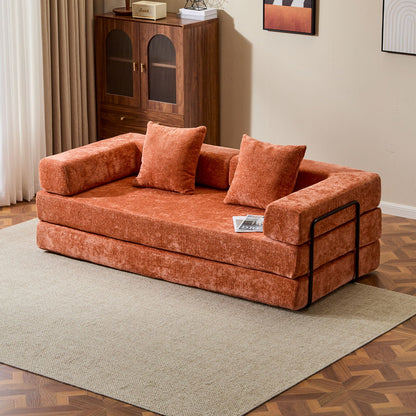 Convertible Floor Sofa Bed With Pillow Back Support Armrest - Marijuana Mama