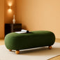 Green Velvet Bench Cushioned Seat