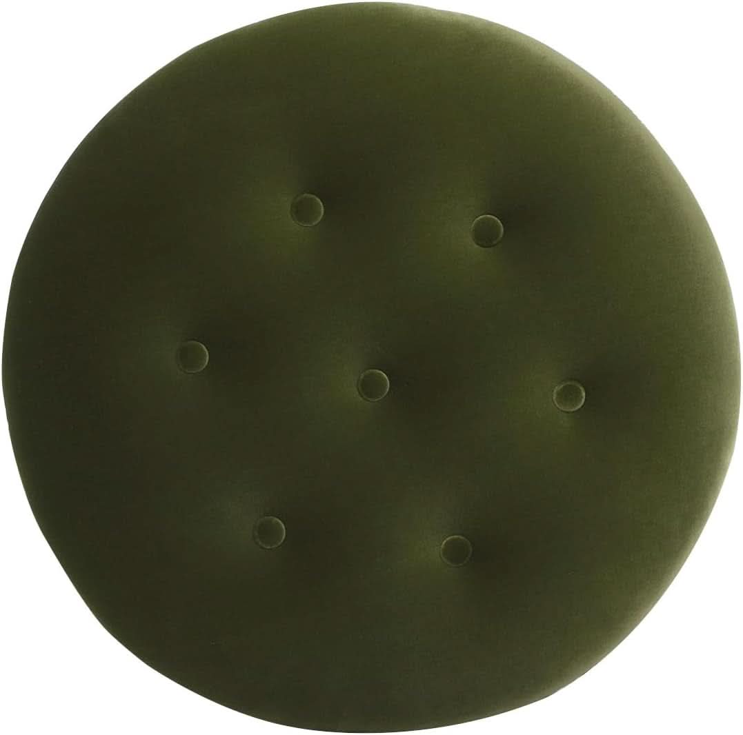 24 Inch Round Premium Woven Upholstered Ottoman