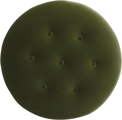 24 Inch Round Premium Woven Upholstered Ottoman