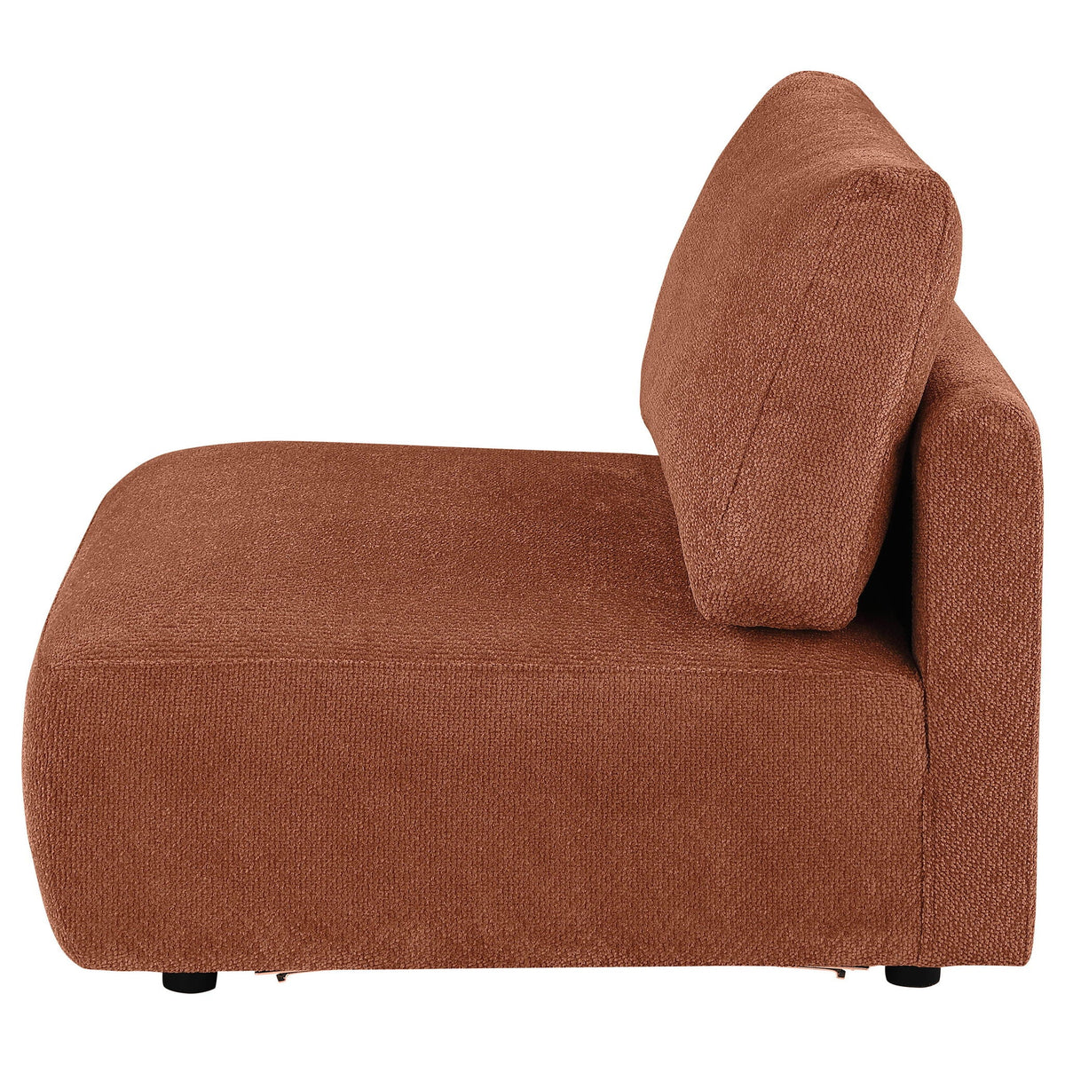 Elysia Chenille Upholstered Modular Armless Chair-Coral - Marijuana Mama
