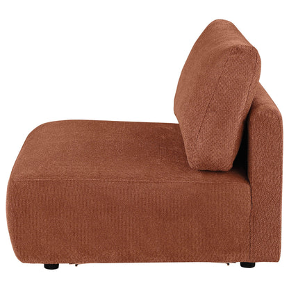 Elysia Chenille Upholstered Modular Armless Chair-Coral - Marijuana Mama