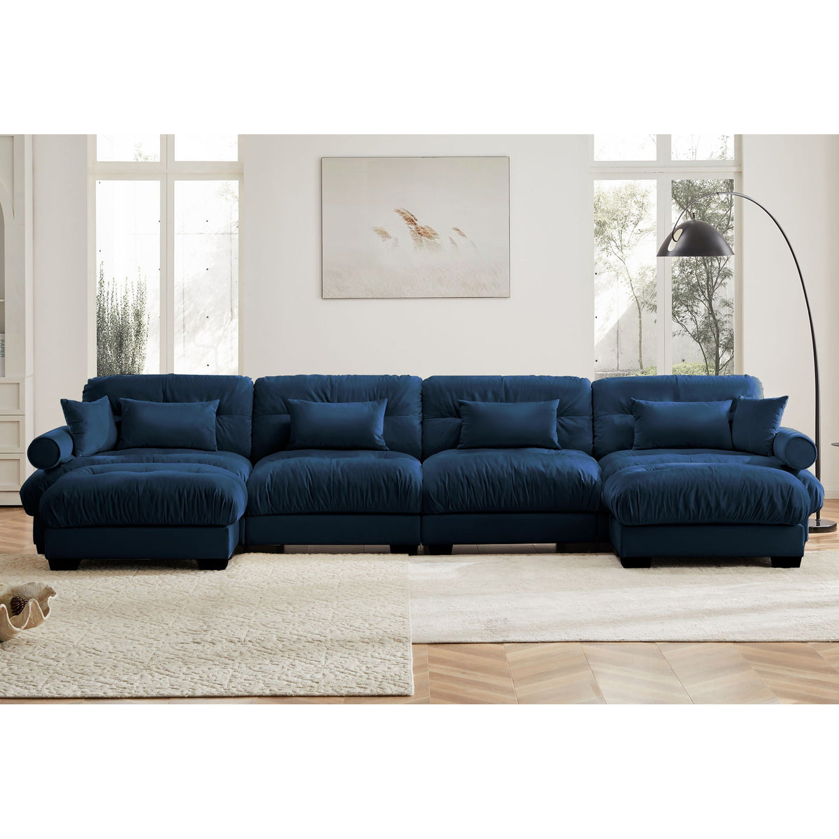 Super Comfort Oversized Modular Sectional Sofa With Movable Ottoman - Marijuana Mama