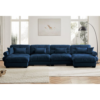 Super Comfort Oversized Modular Sectional Sofa With Movable Ottoman - Marijuana Mama
