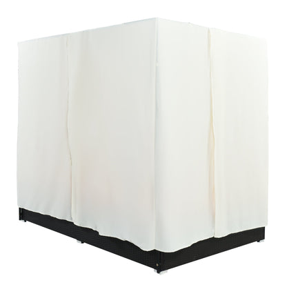Outdoor Double Chaise Lounge Daybed with Curtains