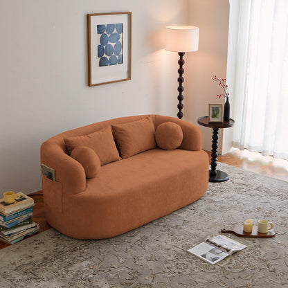 Chenille Memory Foam Loveseat- Orange