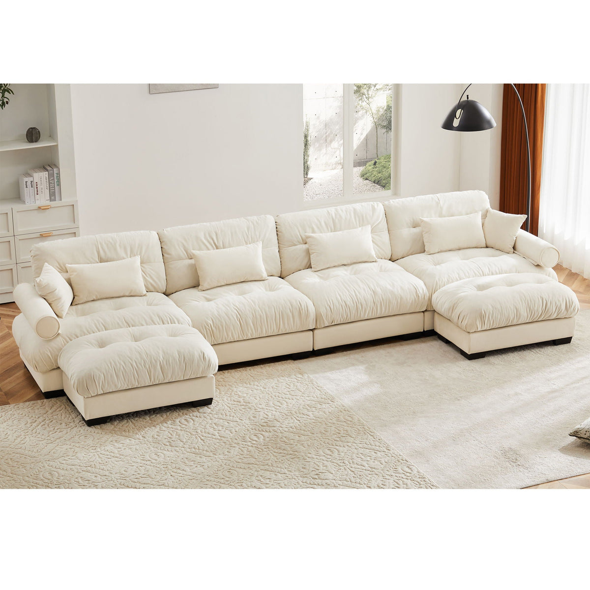 Super Comfort Oversized Modular Sectional Sofa With Movable Ottoman - Marijuana Mama