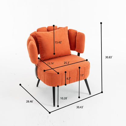 Chenille Orange Accent Chair