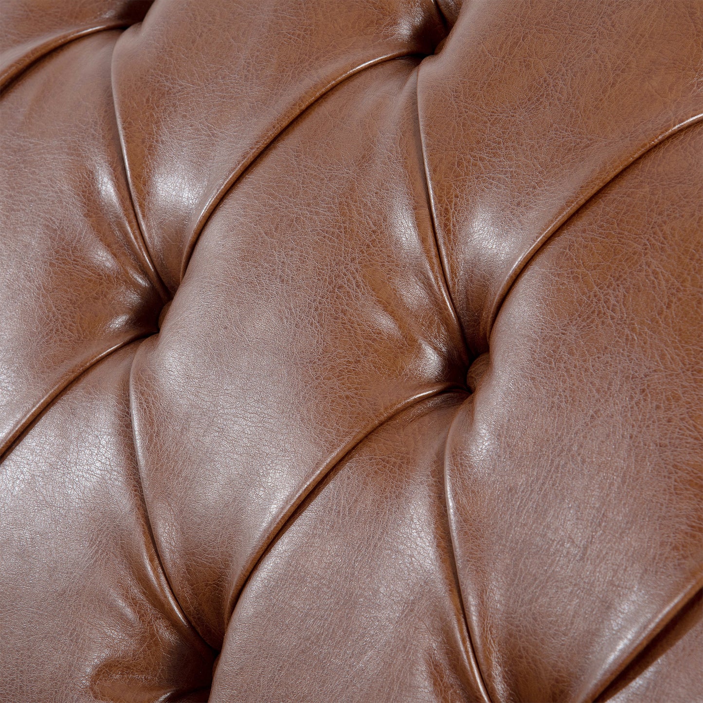 Brown Tufted Armless Chaise Lounge