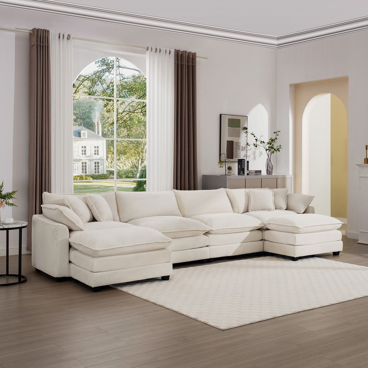Modern Oversized Modular Cushion Sofa With Ottoman - Marijuana Mama