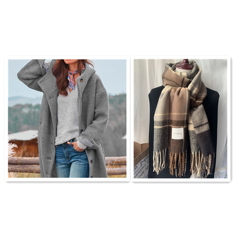 Women's Tweed Medium-length Trench Coat