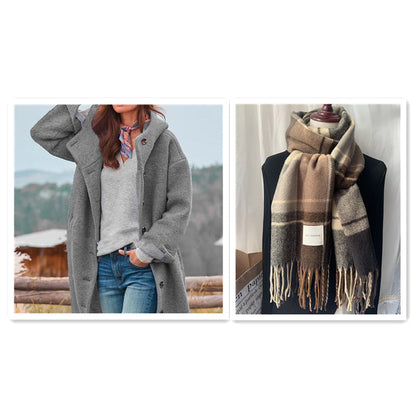 Women's Tweed Medium-length Trench Coat