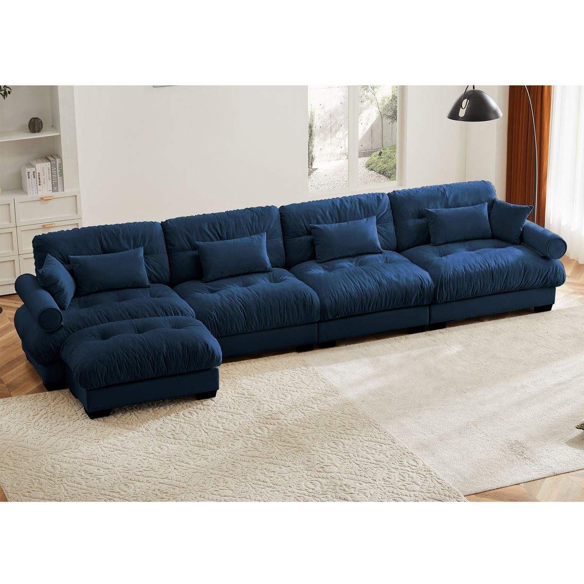 Super Comfort Oversized Modular Sectional Sofa With Movable Ottoman - Marijuana Mama