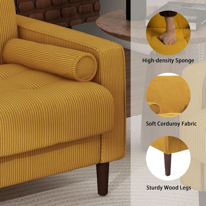 Mid Century Modern Oversized Corduroy Accent Chair