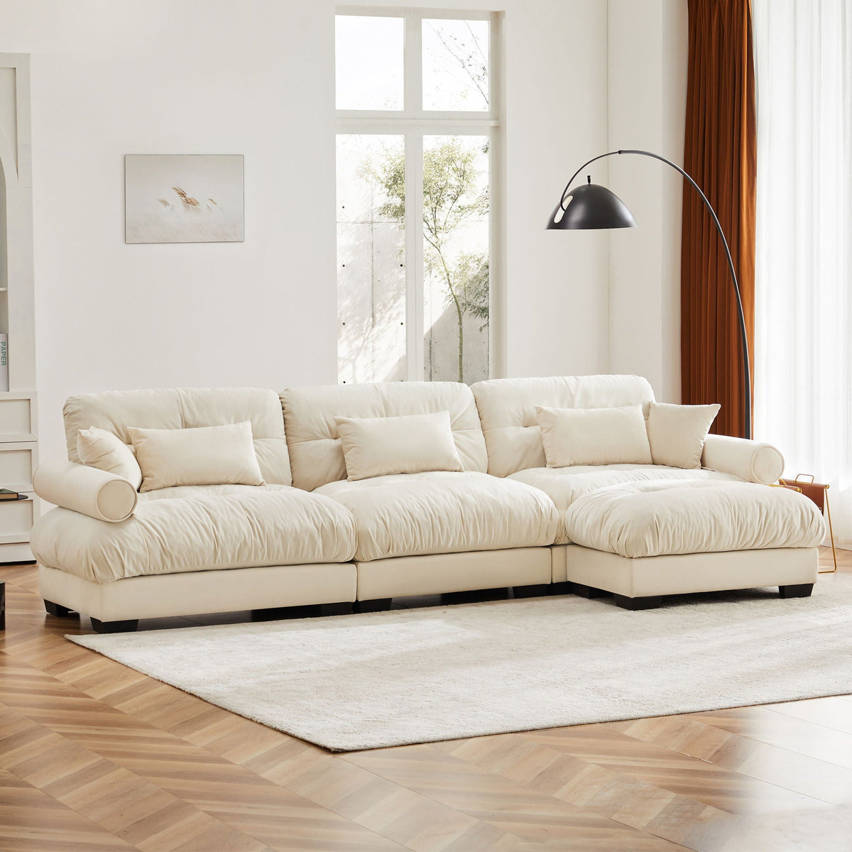 Super Comfort Oversized Modular Sectional Sofa With Movable Ottoman - Marijuana Mama