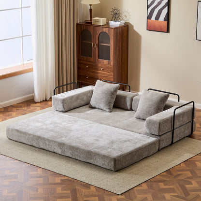 Convertible Floor Sofa Bed With Pillow Back Support Armrest - Marijuana Mama