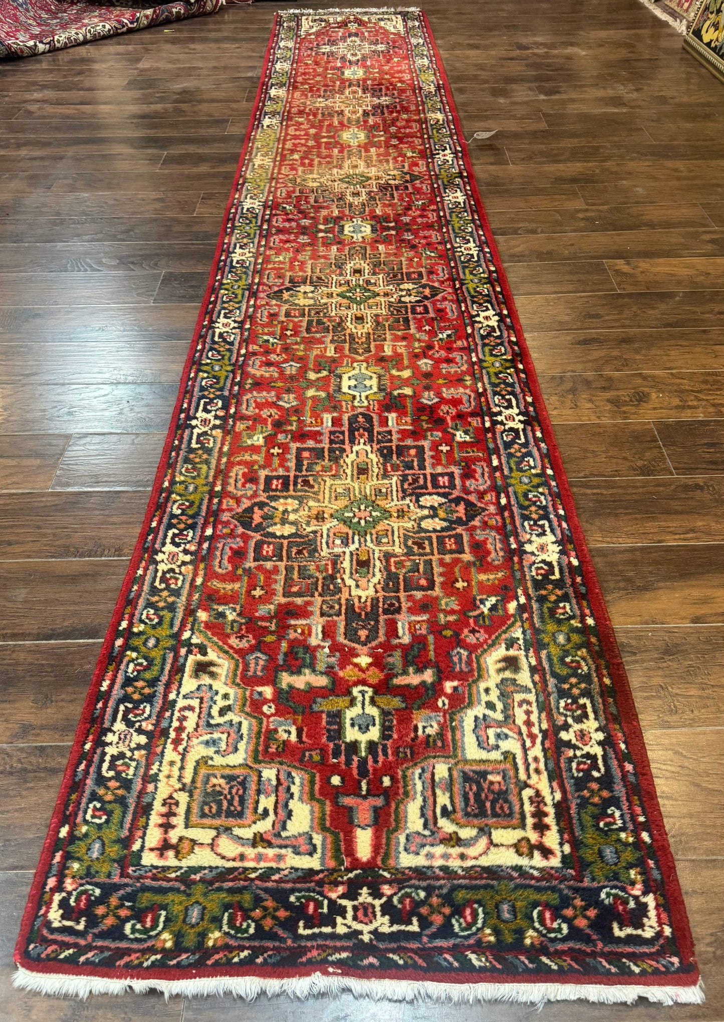 Vintage 1970s Indo Persian Heriz Runner Rug