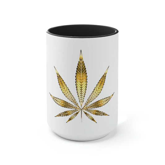 Gold Pot Leaf Coffee Mug